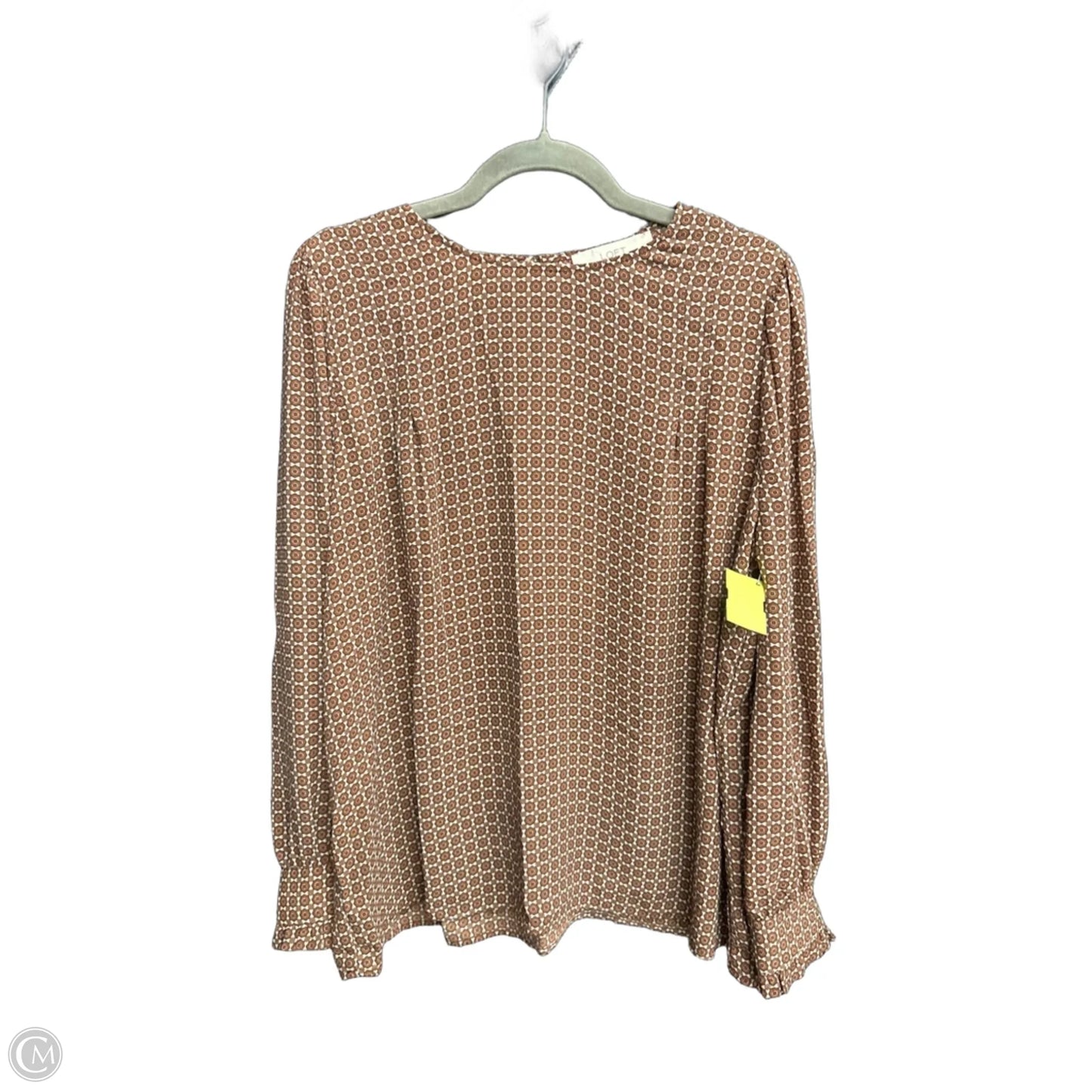 Top Long Sleeve By Loft In Geometric Pattern, Size: L