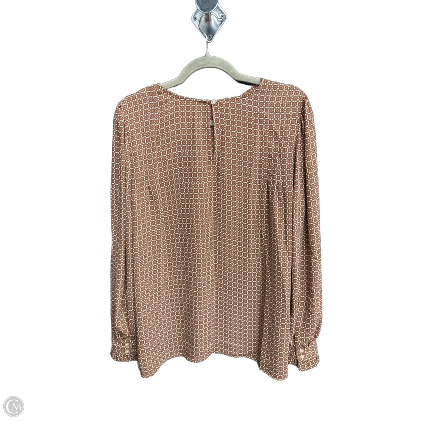 Top Long Sleeve By Loft In Geometric Pattern, Size: L