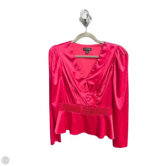 Top Long Sleeve By Cache In Pink, Size: S