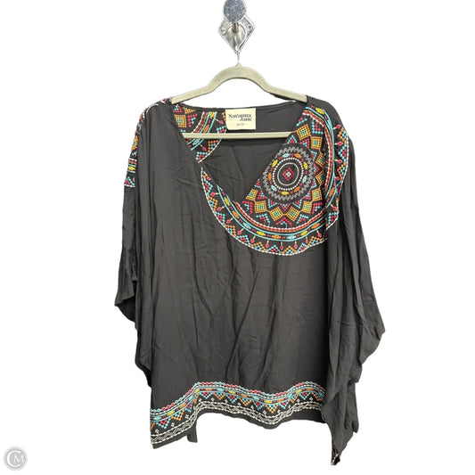 Top Short Sleeve By Savanna Jane In Black, Size: 2x