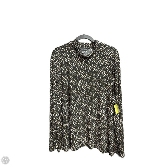 Top Long Sleeve Basic By Investments In Black & Tan, Size: 3x
