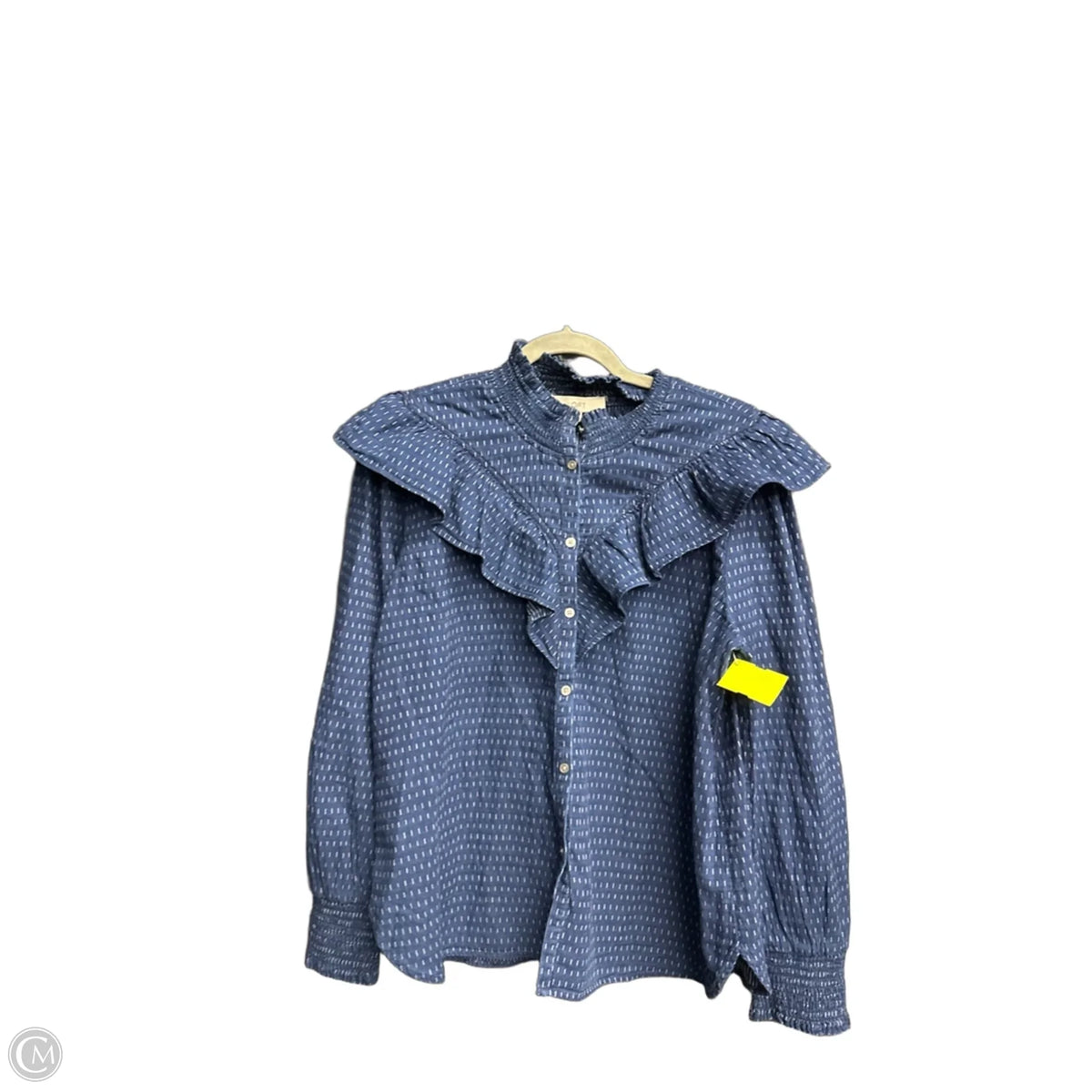 Blouse Long Sleeve By Loft In Navy, Size: L