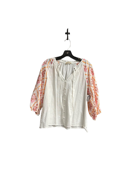 Top 3/4 Sleeve By Clothes Mentor In White, Size: M