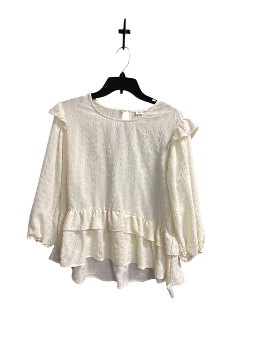 Top 3/4 Sleeve By Blu Pepper In Ivory, Size: L