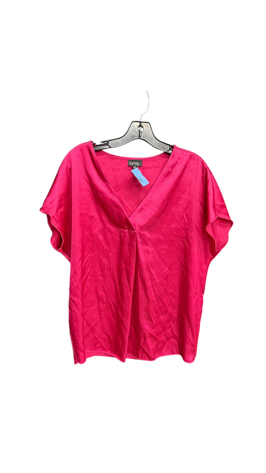 Top Short Sleeve By Nicole Miller In Pink, Size: L