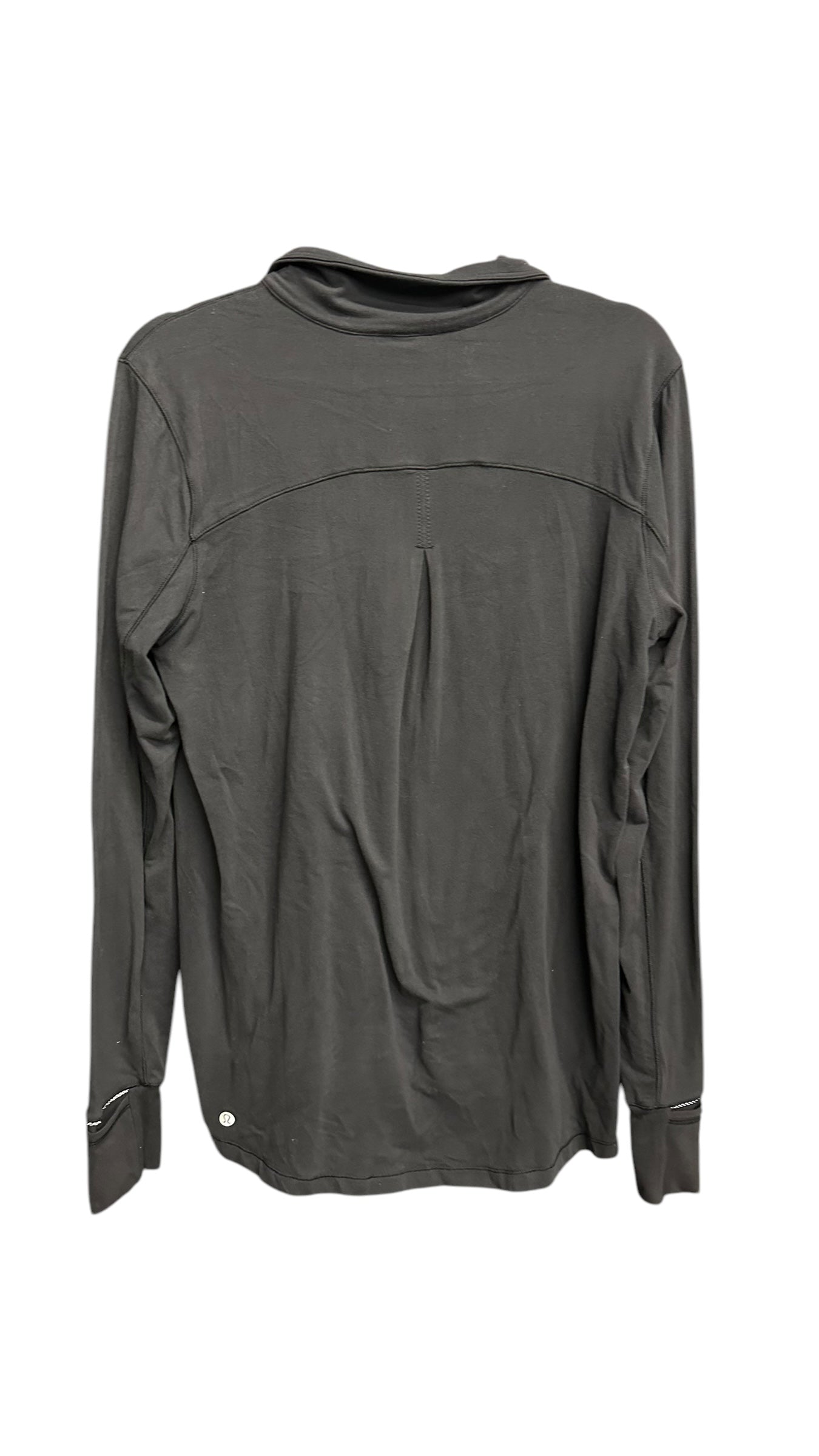 Athletic Top Long Sleeve Collar By Lululemon In Black, Size: L