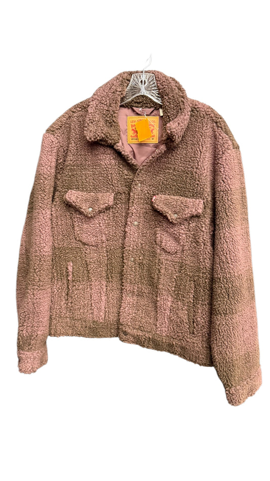 Jacket Faux Fur & Sherpa By Levis In Plaid Pattern, Size: M