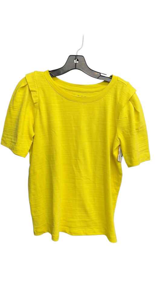 Top Short Sleeve By Loft In Yellow, Size: S