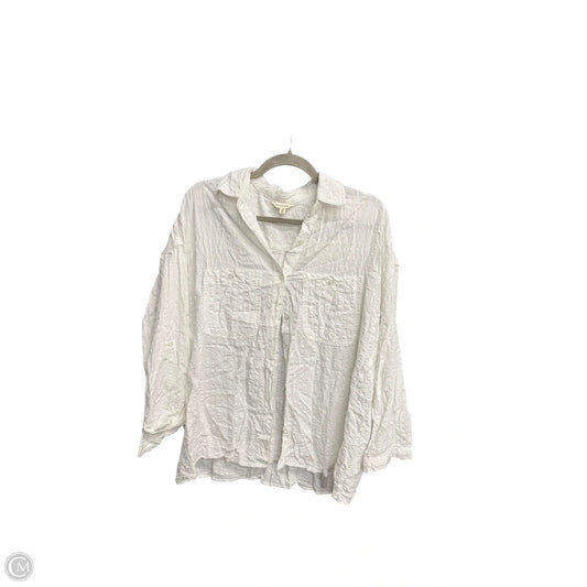 Top Long Sleeve By Max Studio In White, Size: M