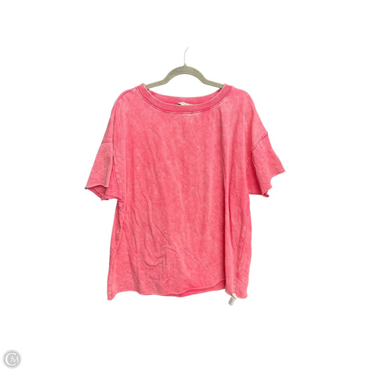 Top Short Sleeve By Zenana Outfitters In Pink, Size: S