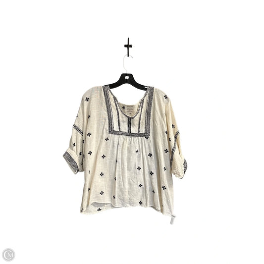 Top 3/4 Sleeve By Clothes Mentor In Black & White, Size: S