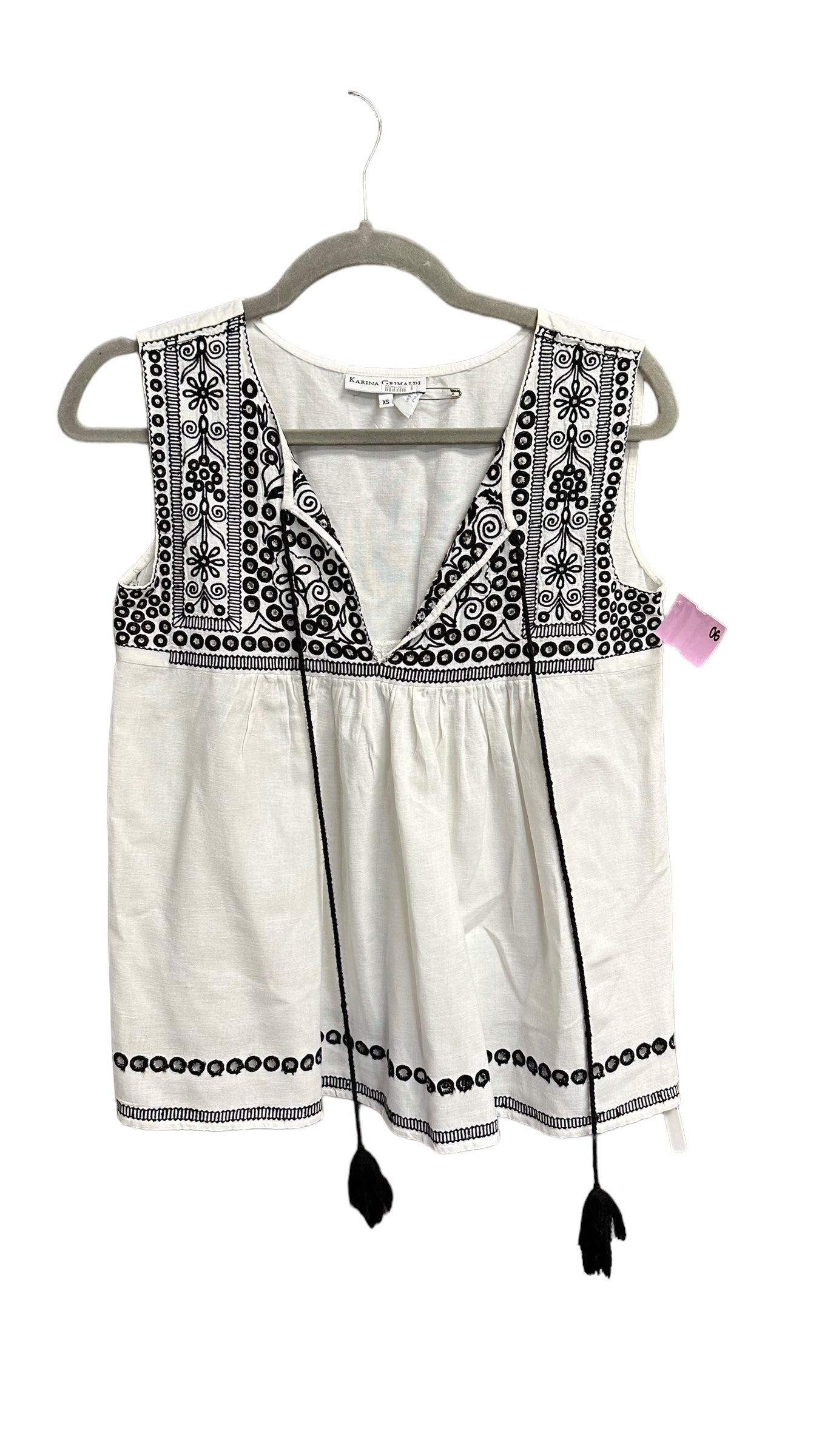 Black & White Top Sleeveless Clothes Mentor, Size Xs