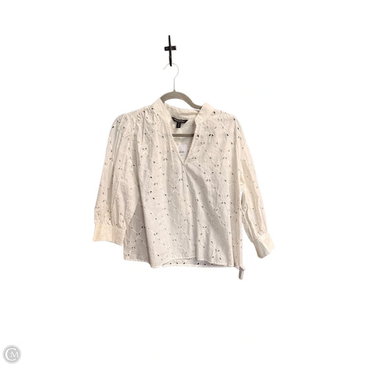 Top Long Sleeve By Banana Republic In White, Size: M