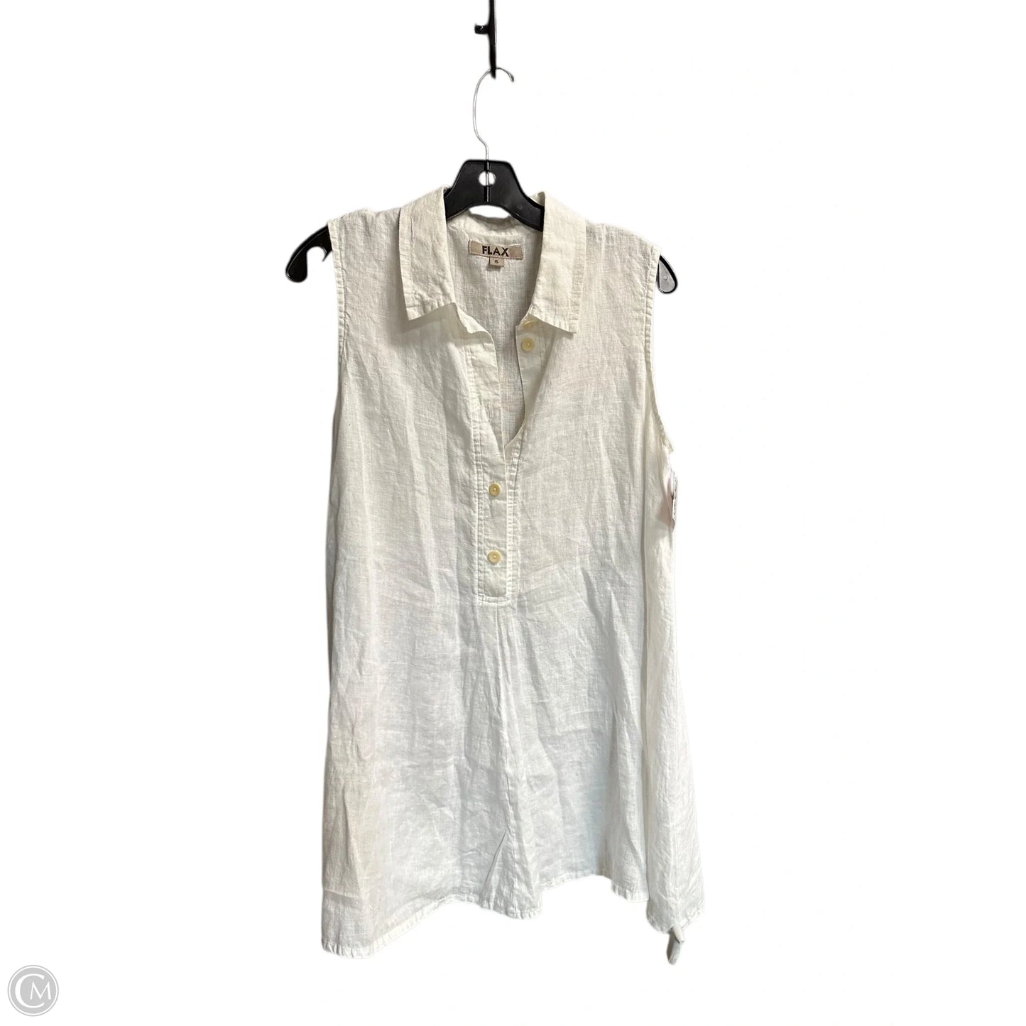 Top Sleeveless By Flax In White, Size: S