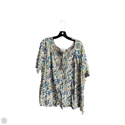 Top Short Sleeve By Avenue In Multi-colored, Size: 3x