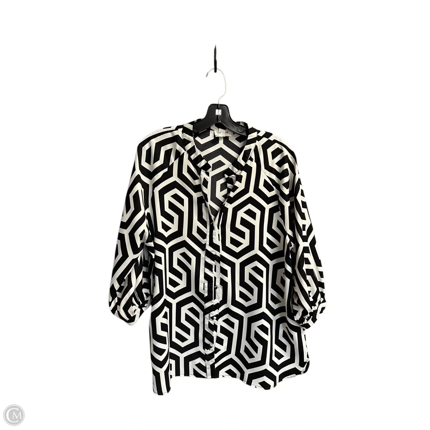 Top 3/4 Sleeve By Umgee In Black & White, Size: S