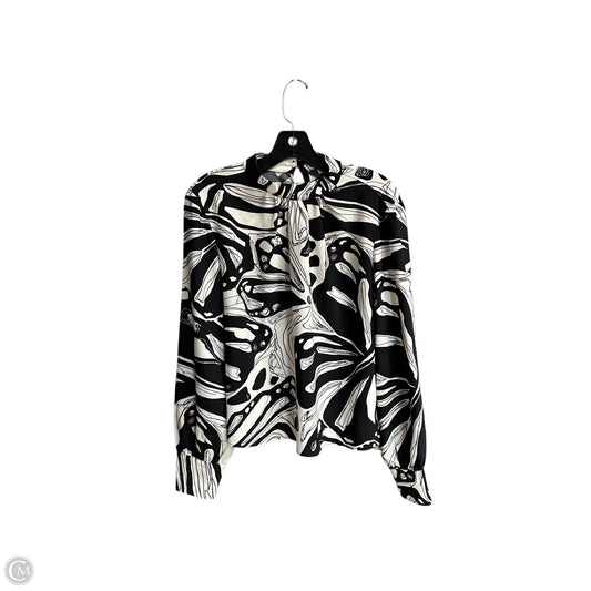 Top Long Sleeve By Cupcakes And Cashmere In Black & White, Size: L