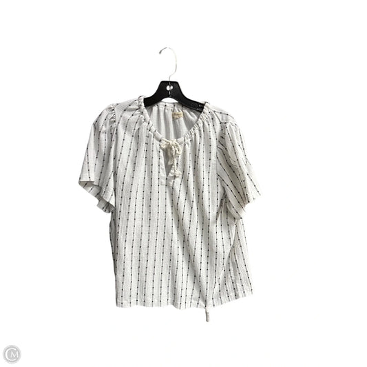 Top Short Sleeve By Madewell In Black & White, Size: L
