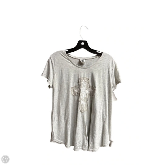 Top Short Sleeve By Clothes Mentor In Grey, Size: M