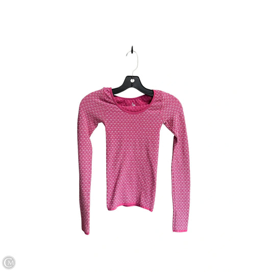 Top Long Sleeve By Free People In Pink, Size: M
