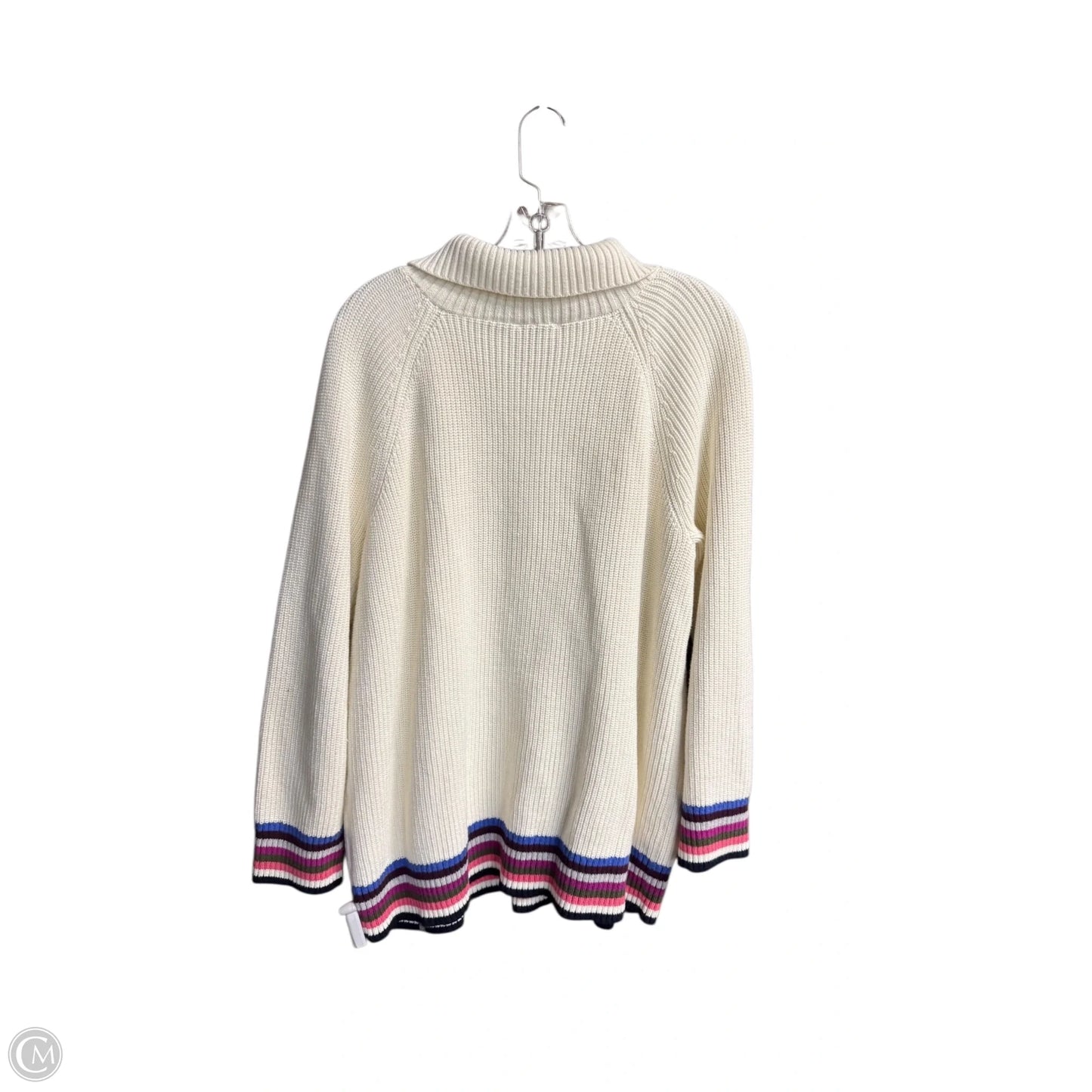 Sweater By Talbots In Purple & White, Size: 2x
