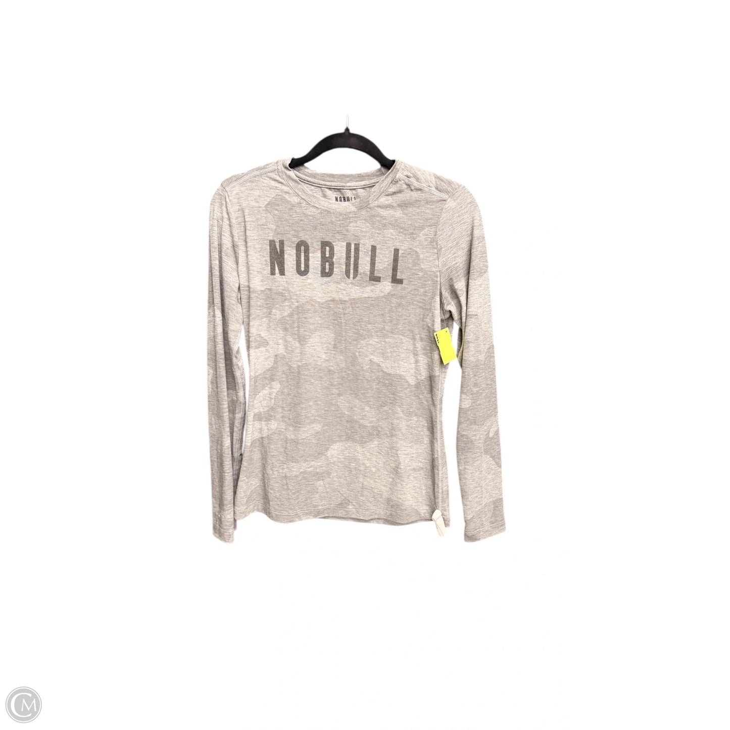 Athletic Top Long Sleeve Collar By Nobull In Grey, Size: Xs