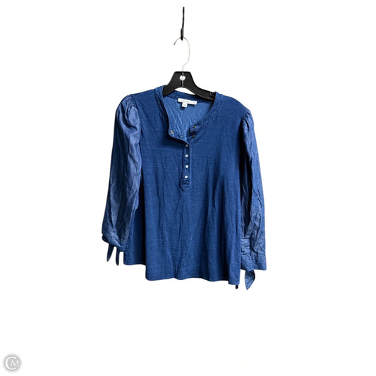 Top Long Sleeve By Chicos In Blue Denim, Size: L