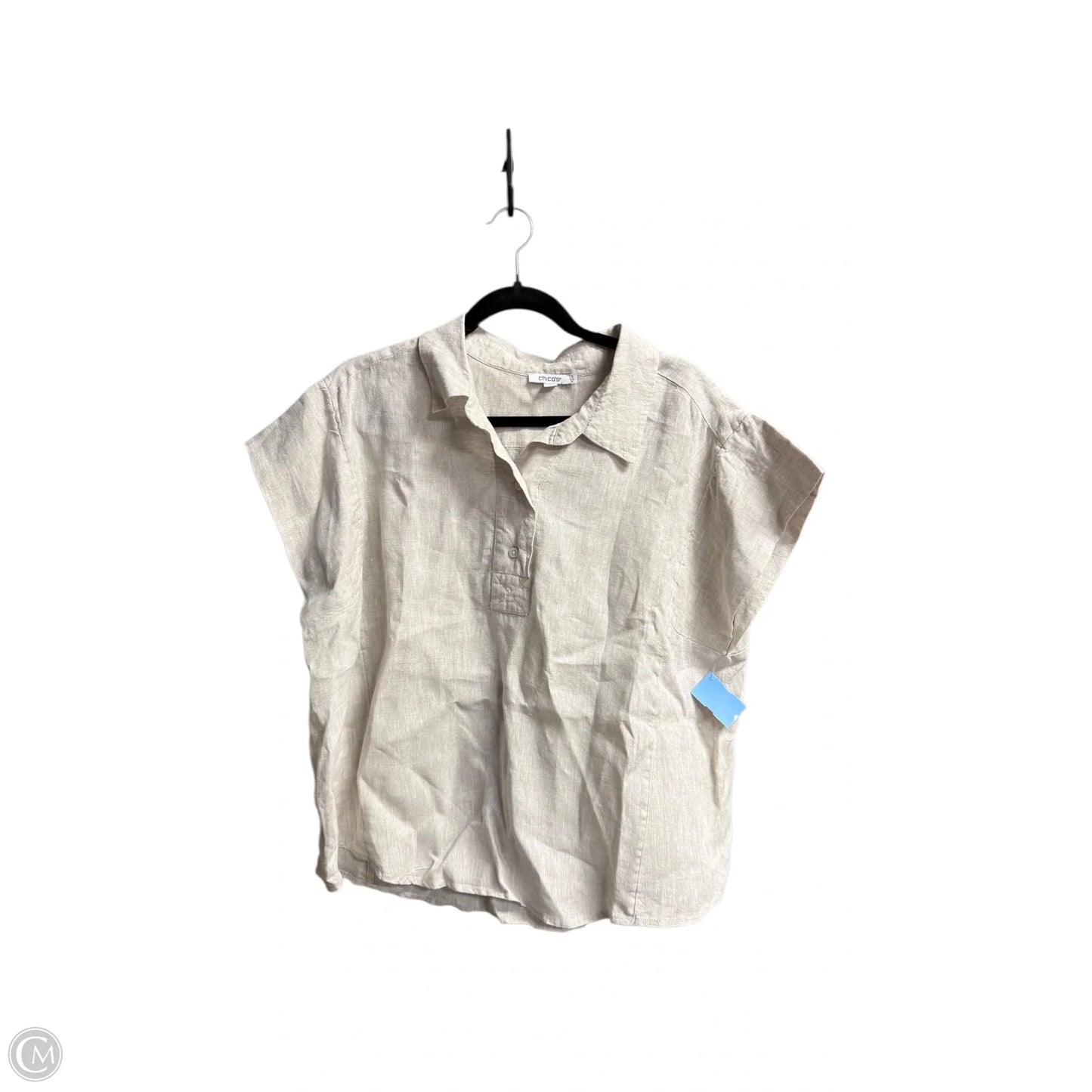 Top Short Sleeve By Chicos In Beige, Size: Xl