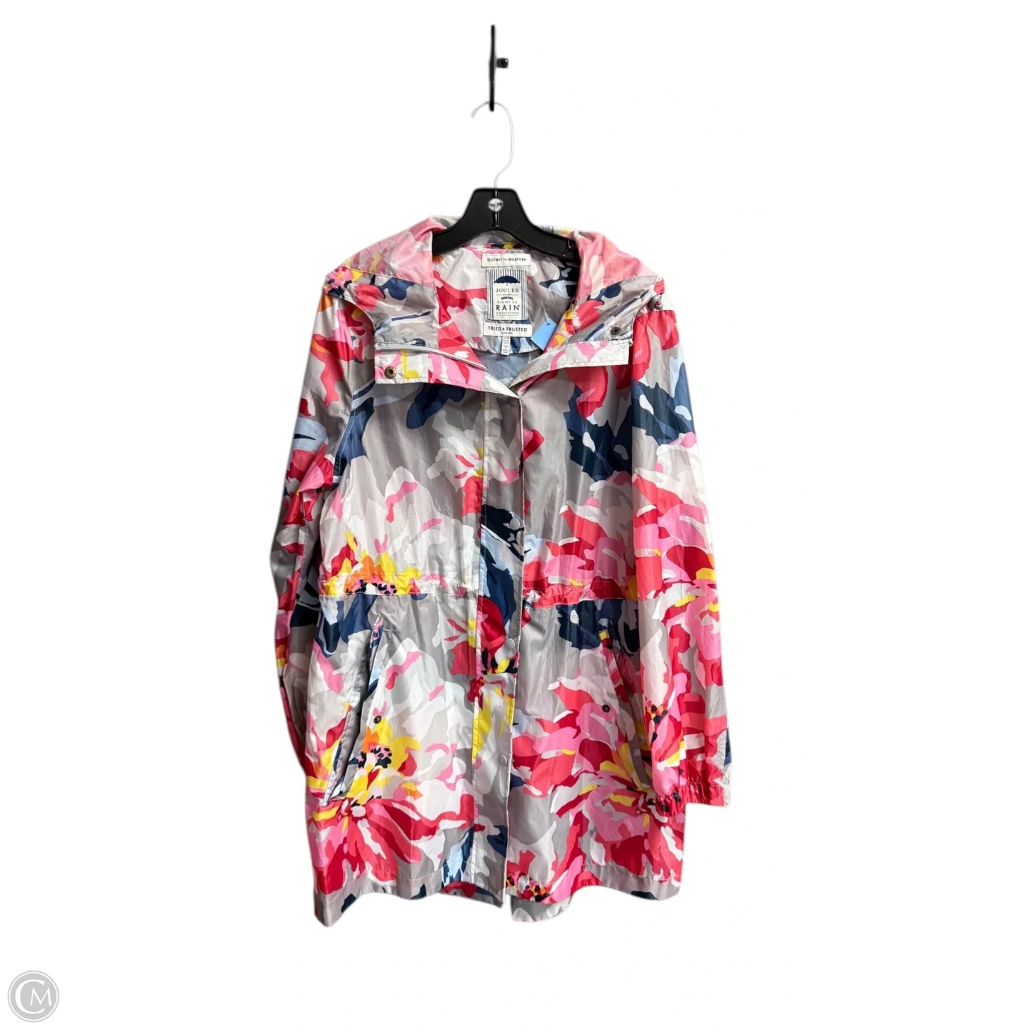 Coat Raincoat By Joules In Floral Print, Size: M