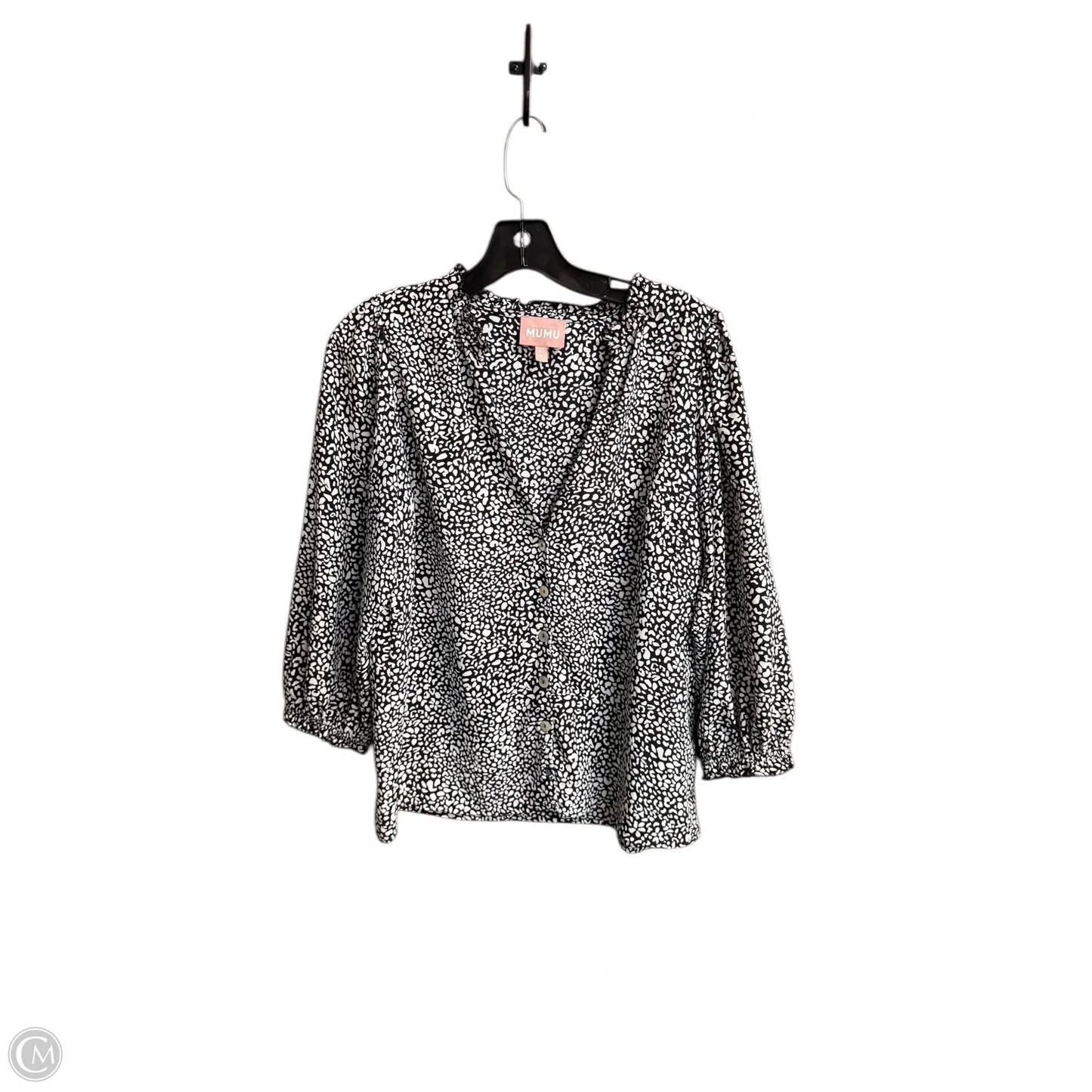 Top Long Sleeve By Mumu In Black & White, Size: Xs