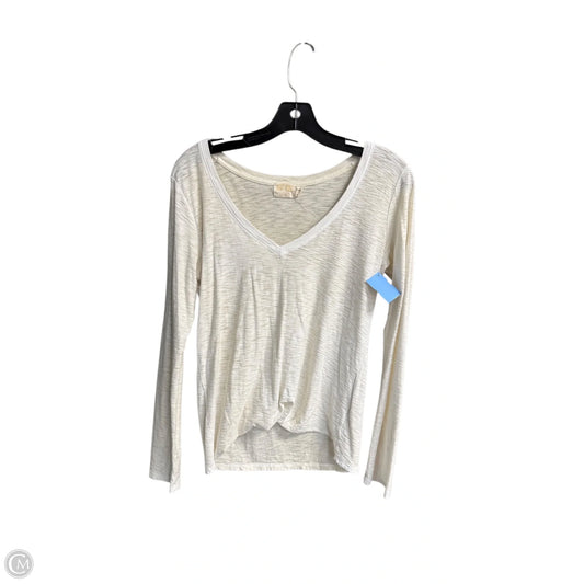 Top Long Sleeve By Nation In White, Size: S