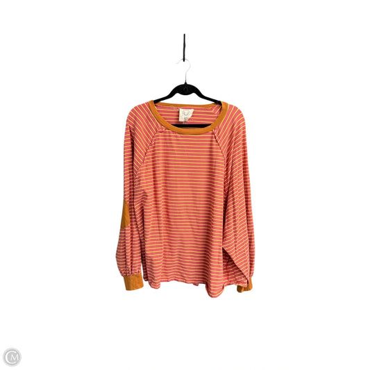 Top Long Sleeve By Fantastic Fawn In Striped Pattern, Size: L