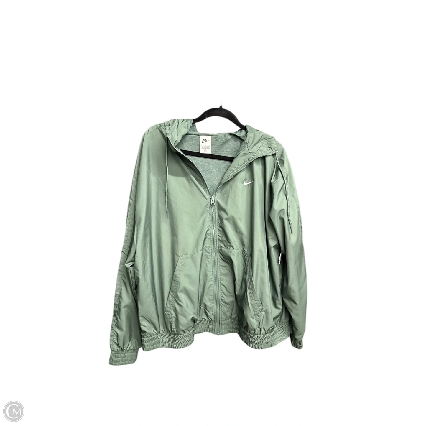Athletic Jacket By Nike In Green, Size: Xl