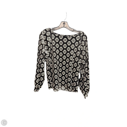 Top Long Sleeve By Loft In Black & White, Size: S