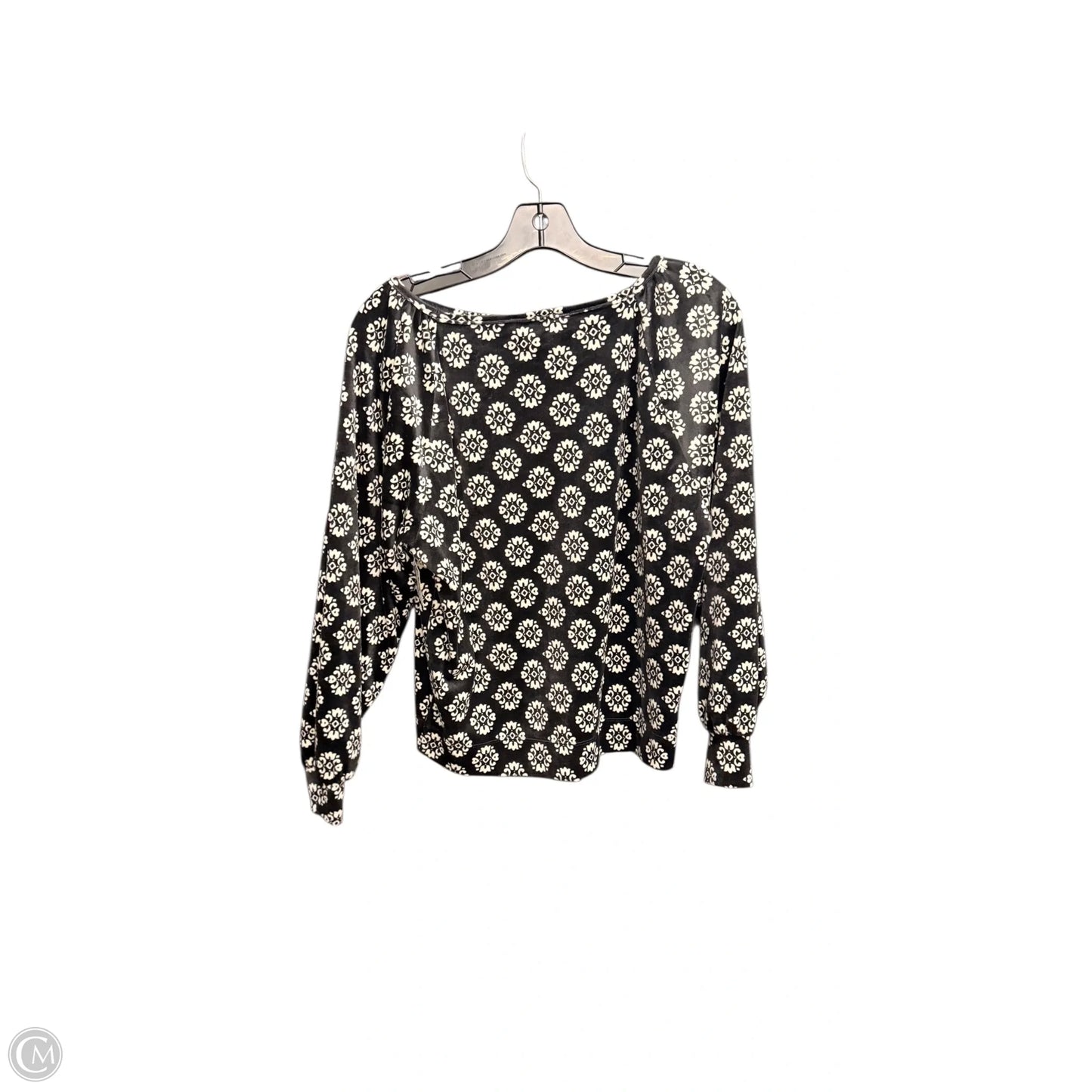 Top Long Sleeve By Loft In Black & White, Size: S