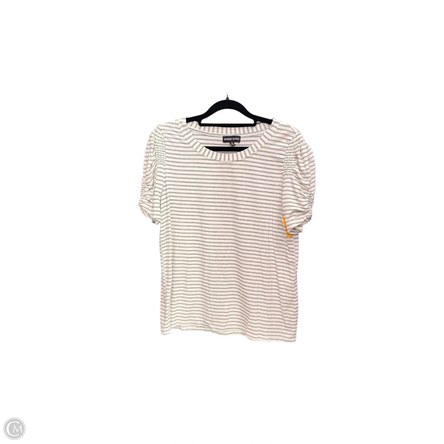 Top Short Sleeve By Modern Works In Striped Pattern, Size: S