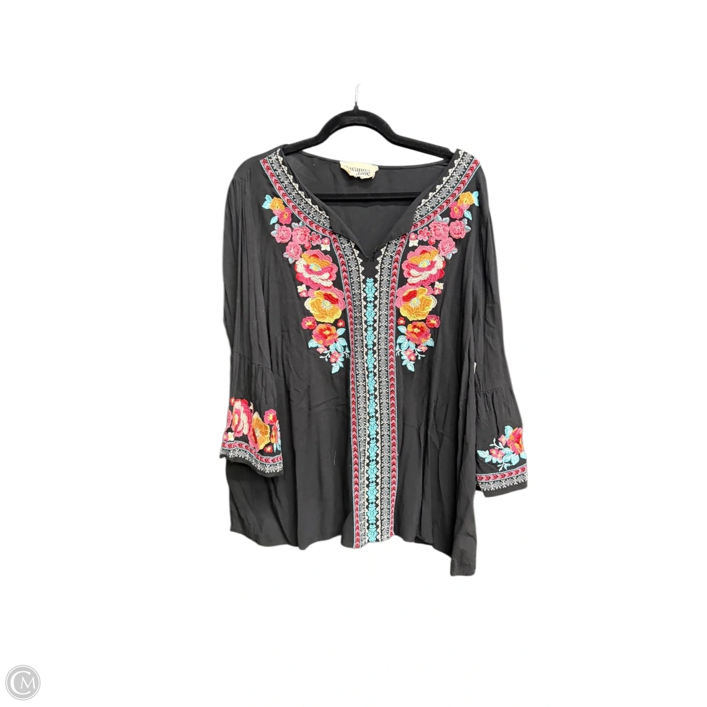 Top Long Sleeve By Savanna Jane In Black, Size: Xl