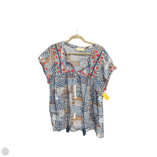 Top Short Sleeve By Savanna Jane In Multi-colored, Size: Xl