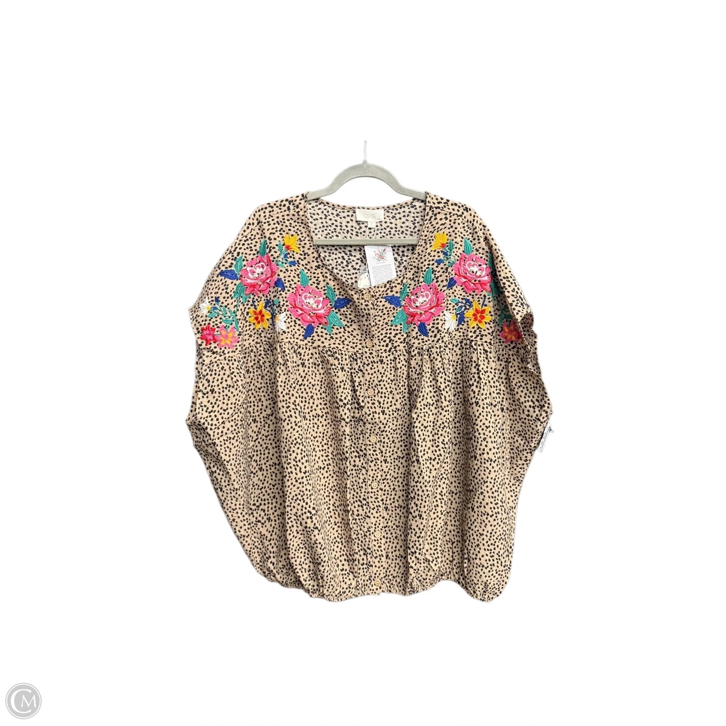 Top Short Sleeve By Oddi In Floral Print, Size: 3x