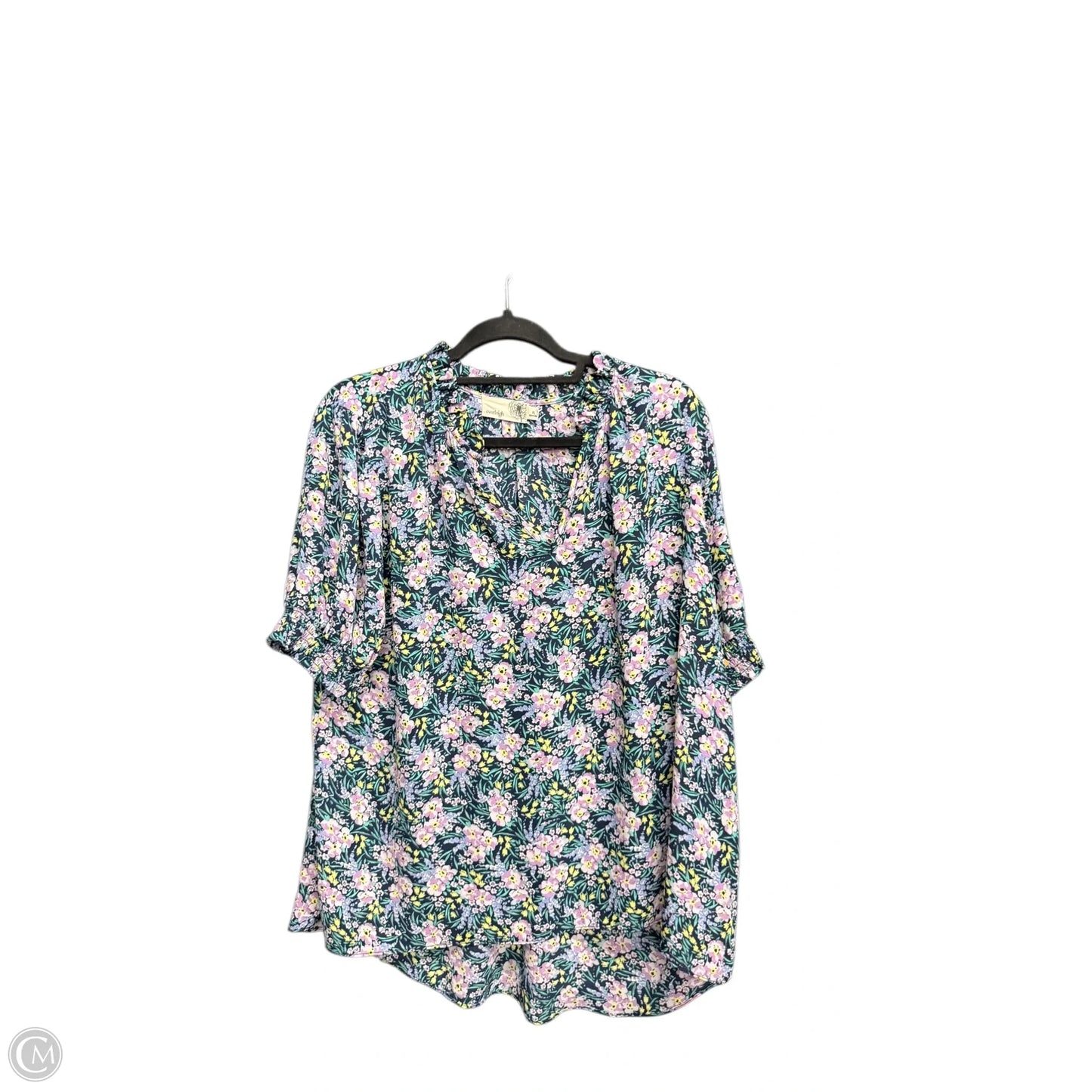 Top Short Sleeve By Everleigh In Floral Print, Size: Xl