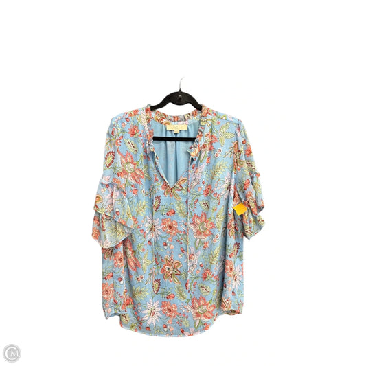 Top Short Sleeve By Loft In Floral Print, Size: Xl
