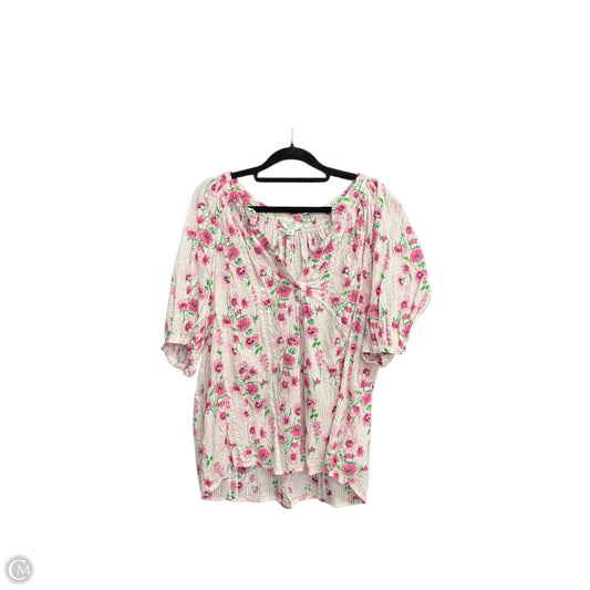 Top Short Sleeve By Crown And Ivy In Floral Print, Size: Xl