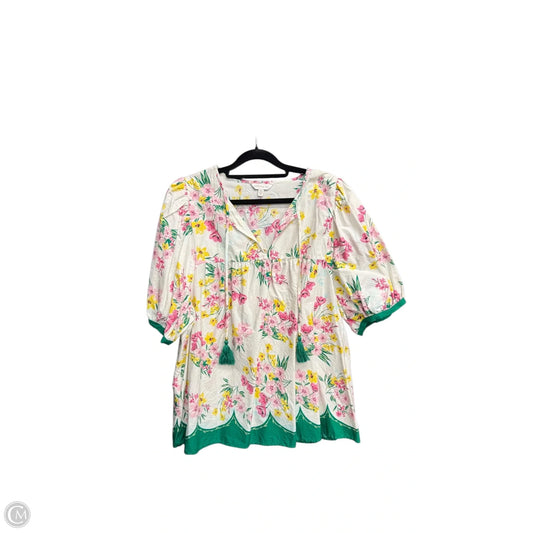 Top Short Sleeve By Crown And Ivy In Floral Print, Size: 2x