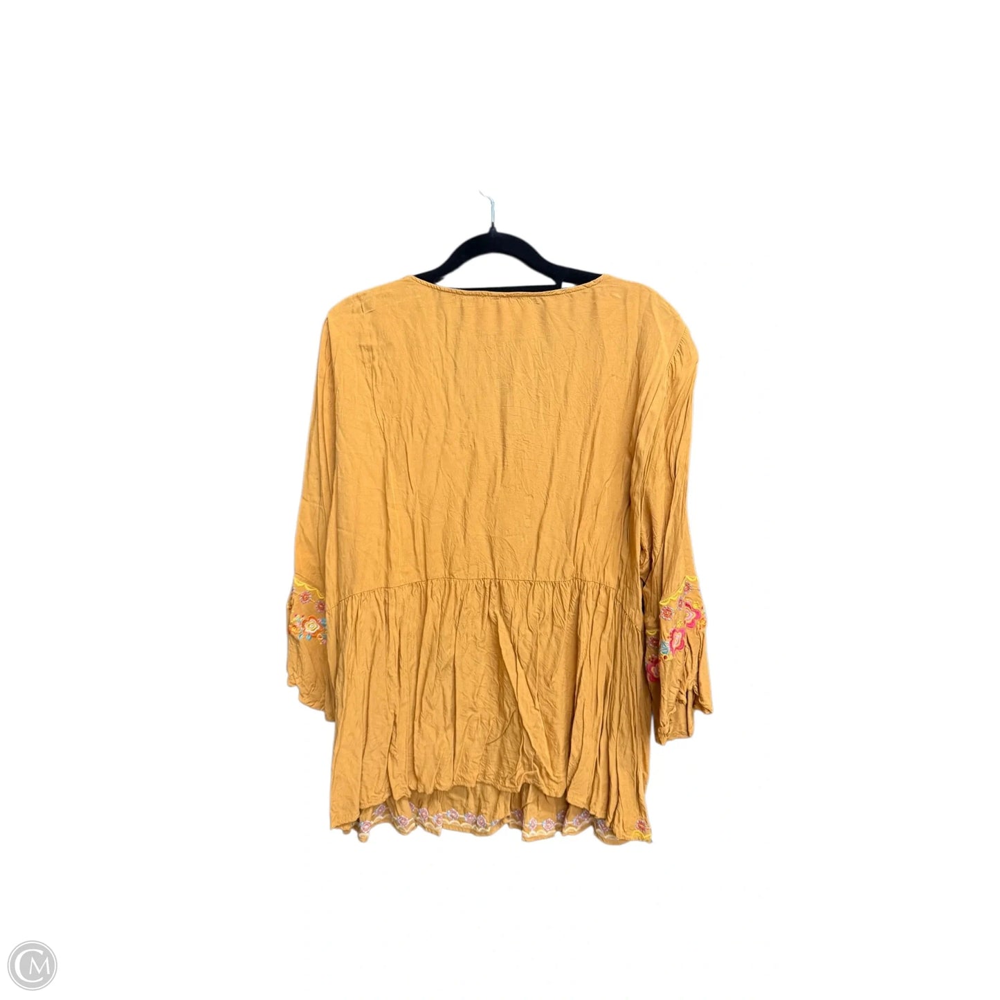 Top 3/4 Sleeve By Savanna Jane In Orange, Size: 1x