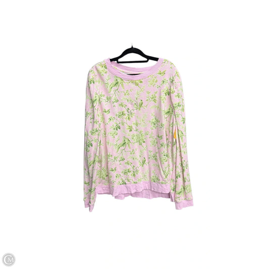 Top Long Sleeve By Crown And Ivy In Green & Pink, Size: 2x