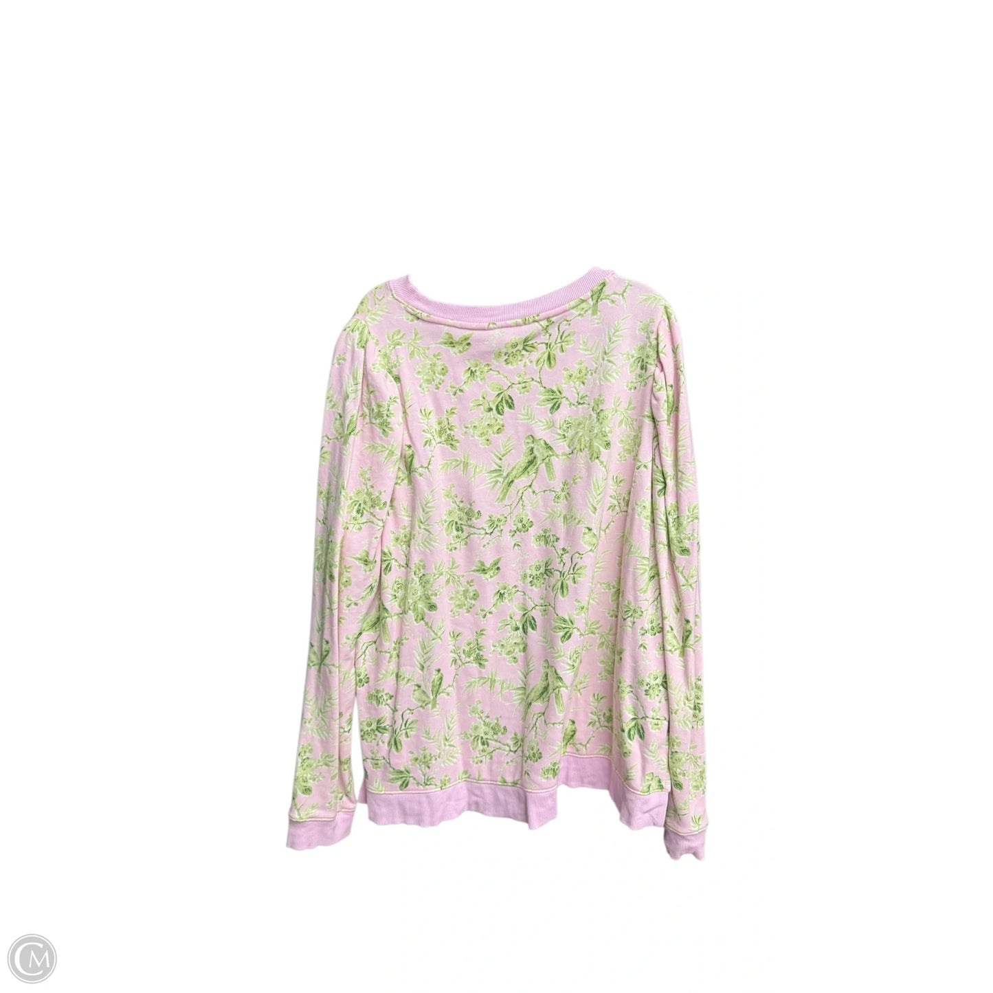 Top Long Sleeve By Crown And Ivy In Green & Pink, Size: 2x