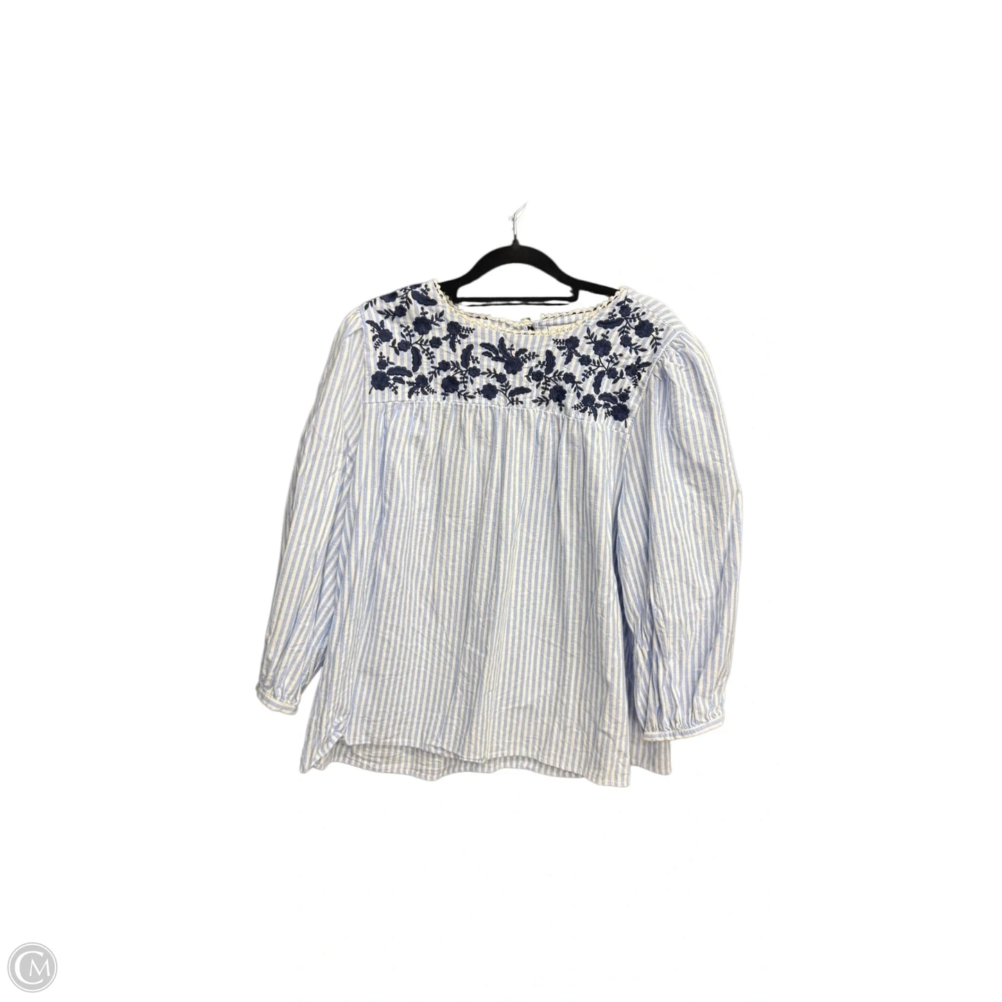 Top 3/4 Sleeve By Crown And Ivy In Striped Pattern, Size: L