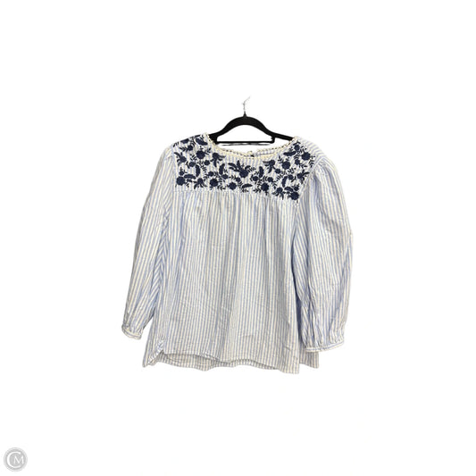 Top 3/4 Sleeve By Crown And Ivy In Striped Pattern, Size: L