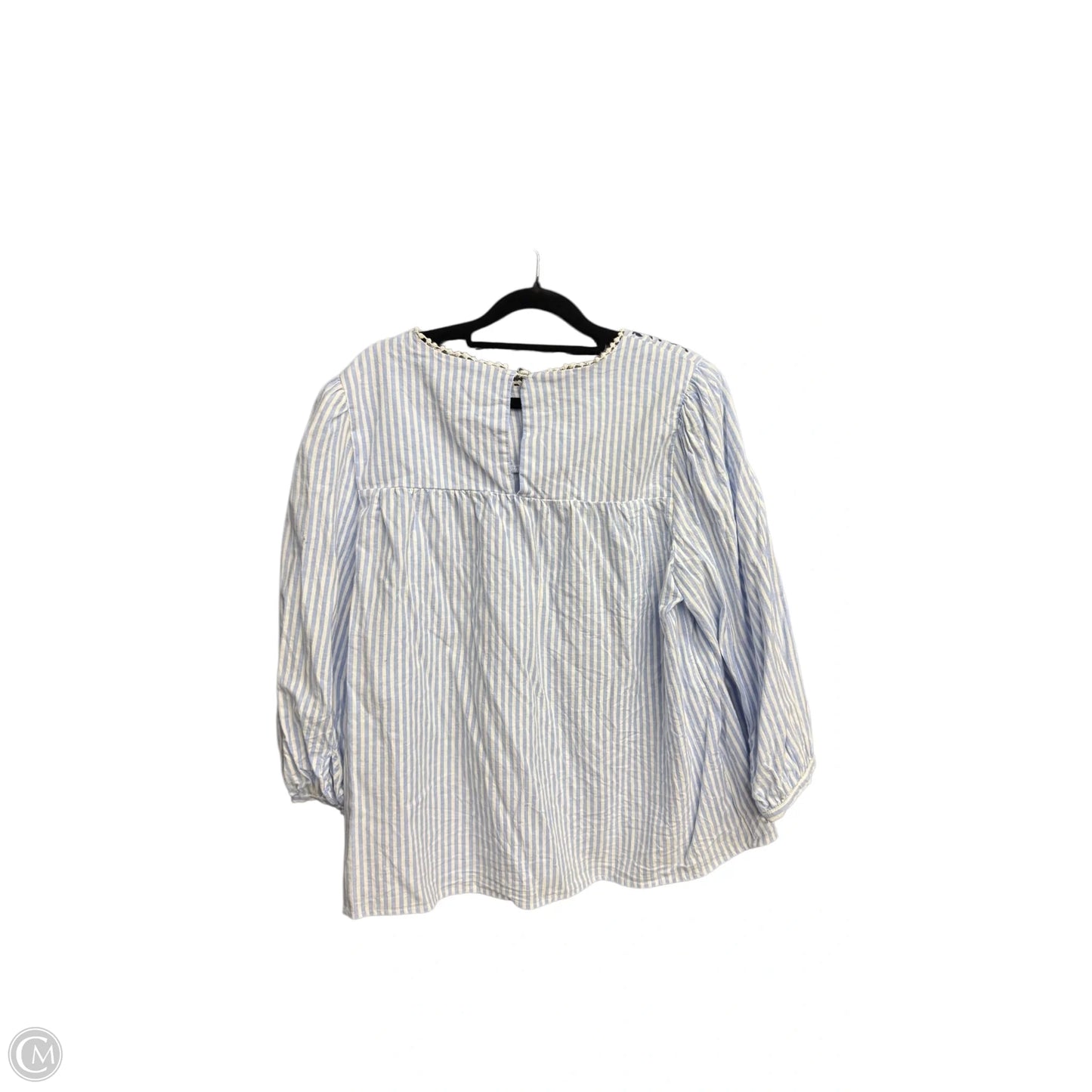 Top 3/4 Sleeve By Crown And Ivy In Striped Pattern, Size: L