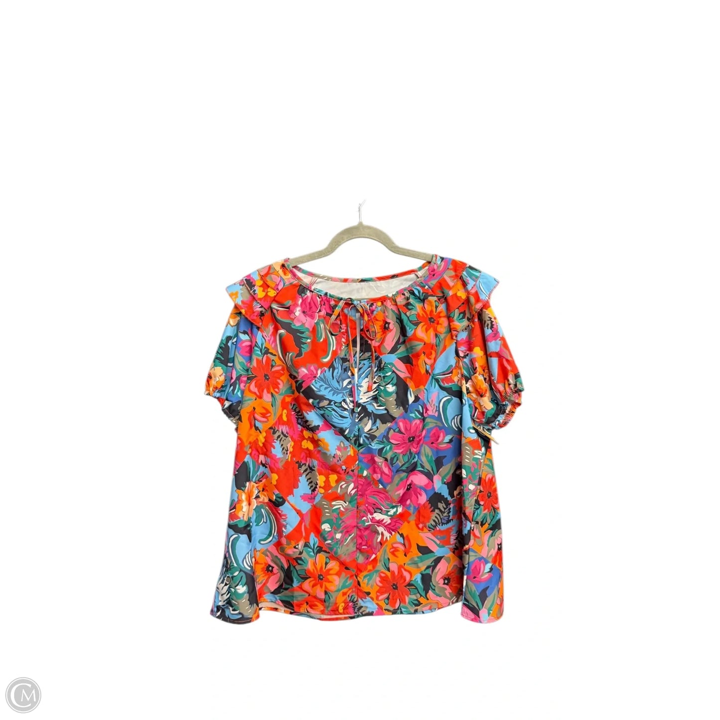 Top Short Sleeve By Clothes Mentor In Floral Print, Size: Xl